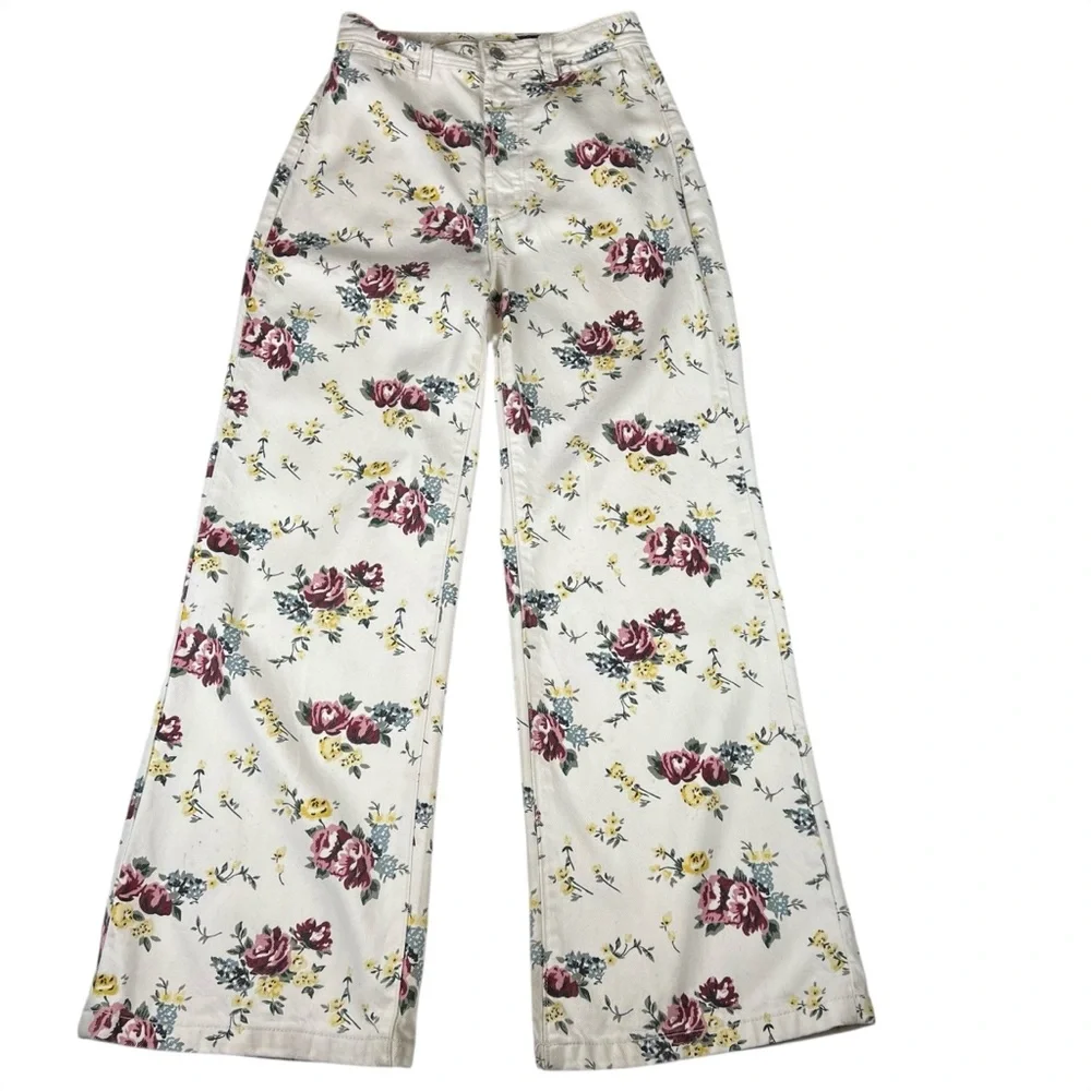 ROLLA’S High Rise Wide Leg Floral Print Jeans - Picture 14 of 16